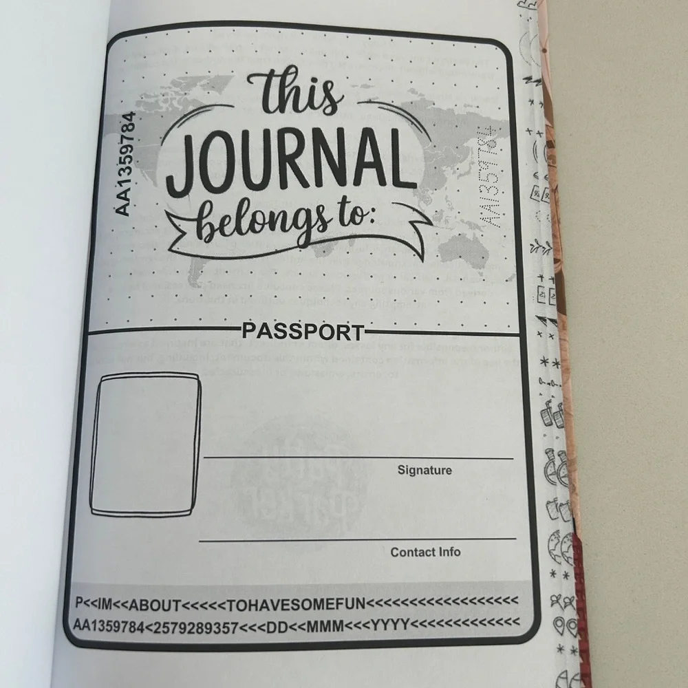 Patty Parker World Travel Journal for Teens NWT 122 pages for ages 12-18